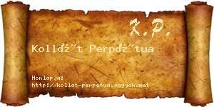Kollát Perpétua névjegykártya